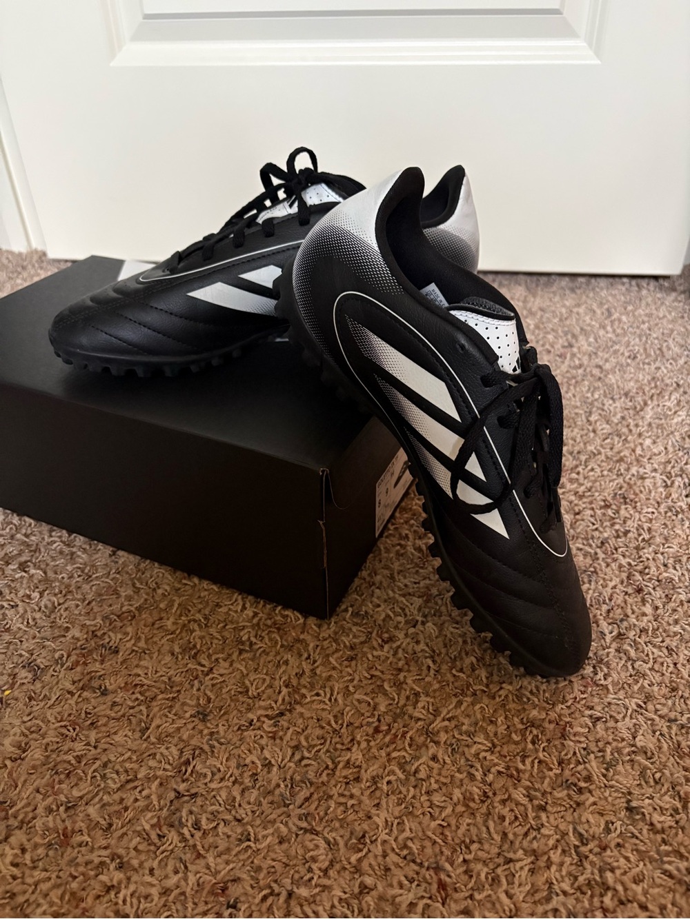 adidas Black and White Men's Turf Soccer Shoes